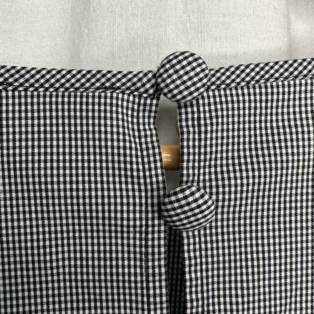 1. J Crew XXS Gingham plaid 3/4 bell flare sleeves slits bow keyhole in back - Picture 14 of 14